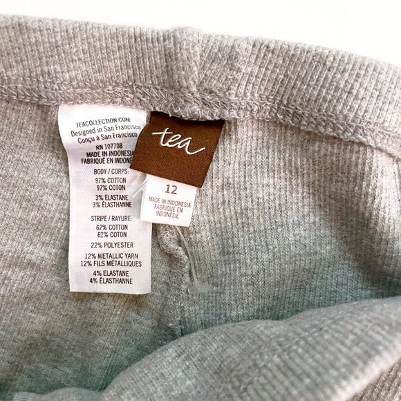 Tea Collection Sparkle Stripe Rib Leggings, Size 12 - Picture 4 of 5